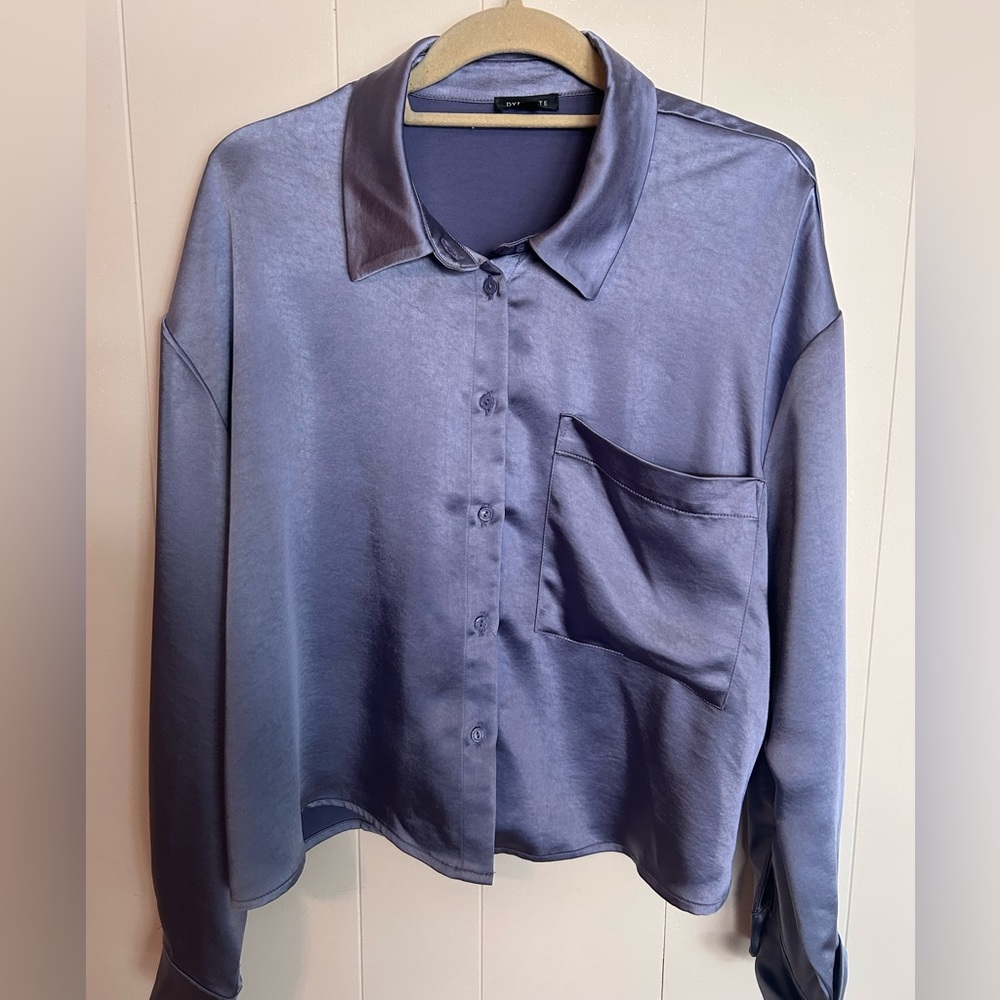 Dynamite cropped satin blouse